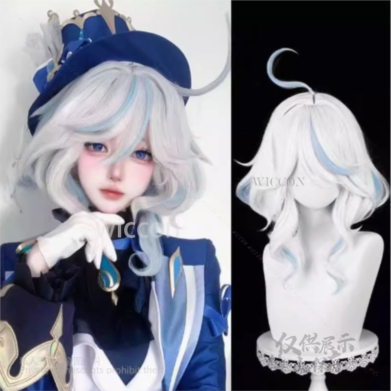 Synthetic Wigs - Anime jeu Furina Cosplay Costume chapeau