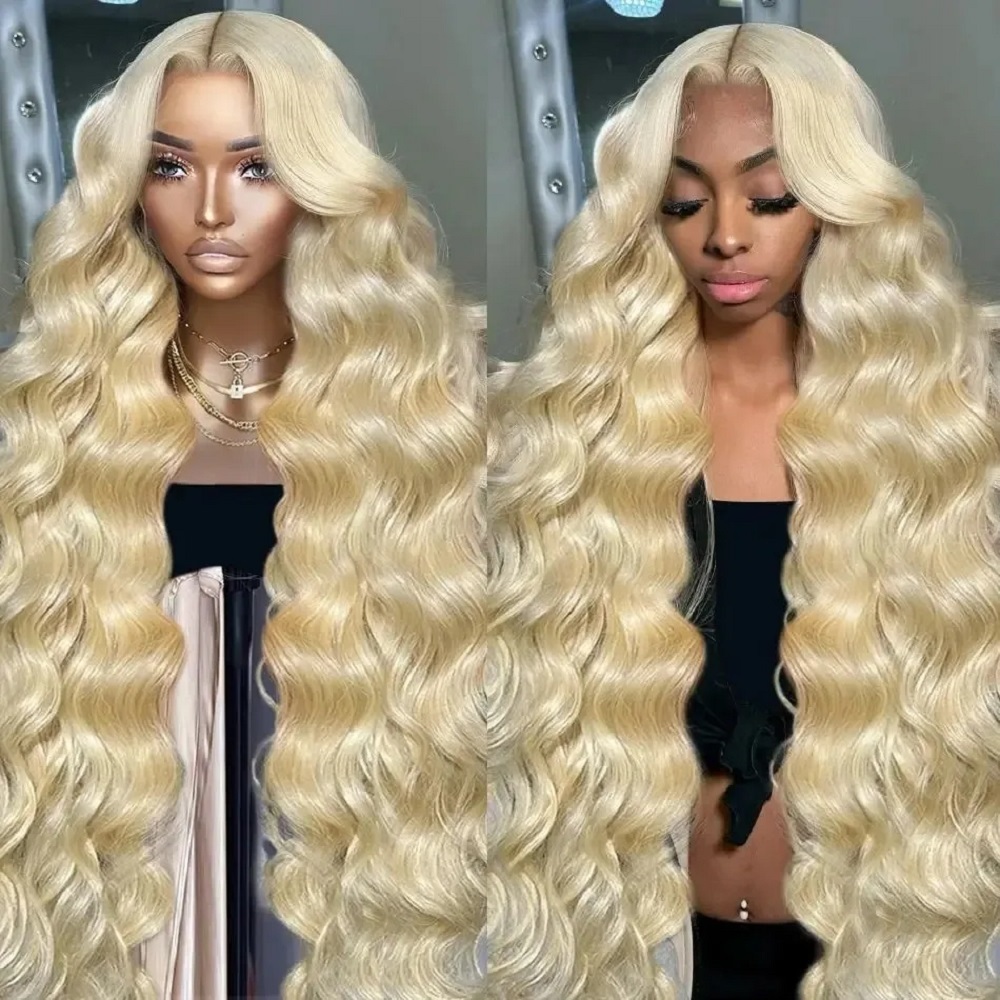 613 Blonde Body Wave Lace Front Wig - Perruques Lace Front HD Blondes 46