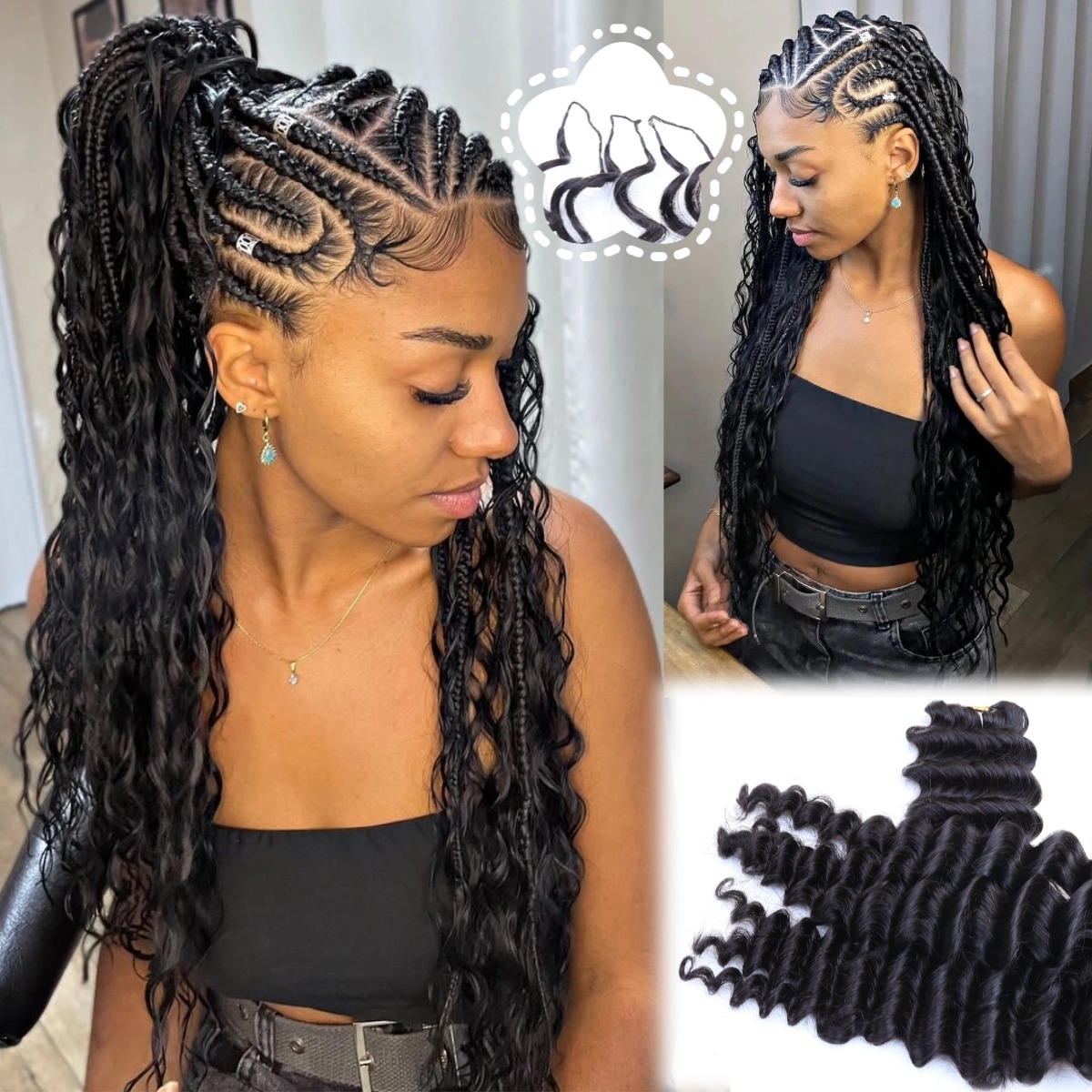 Mèches de cheveux naturels noi - Hair Bundles avis et prix