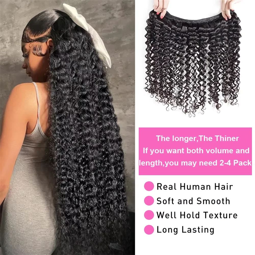 Extensions de cheveux humains  - Deep Wave 3 Bundles With Closure avis et prix