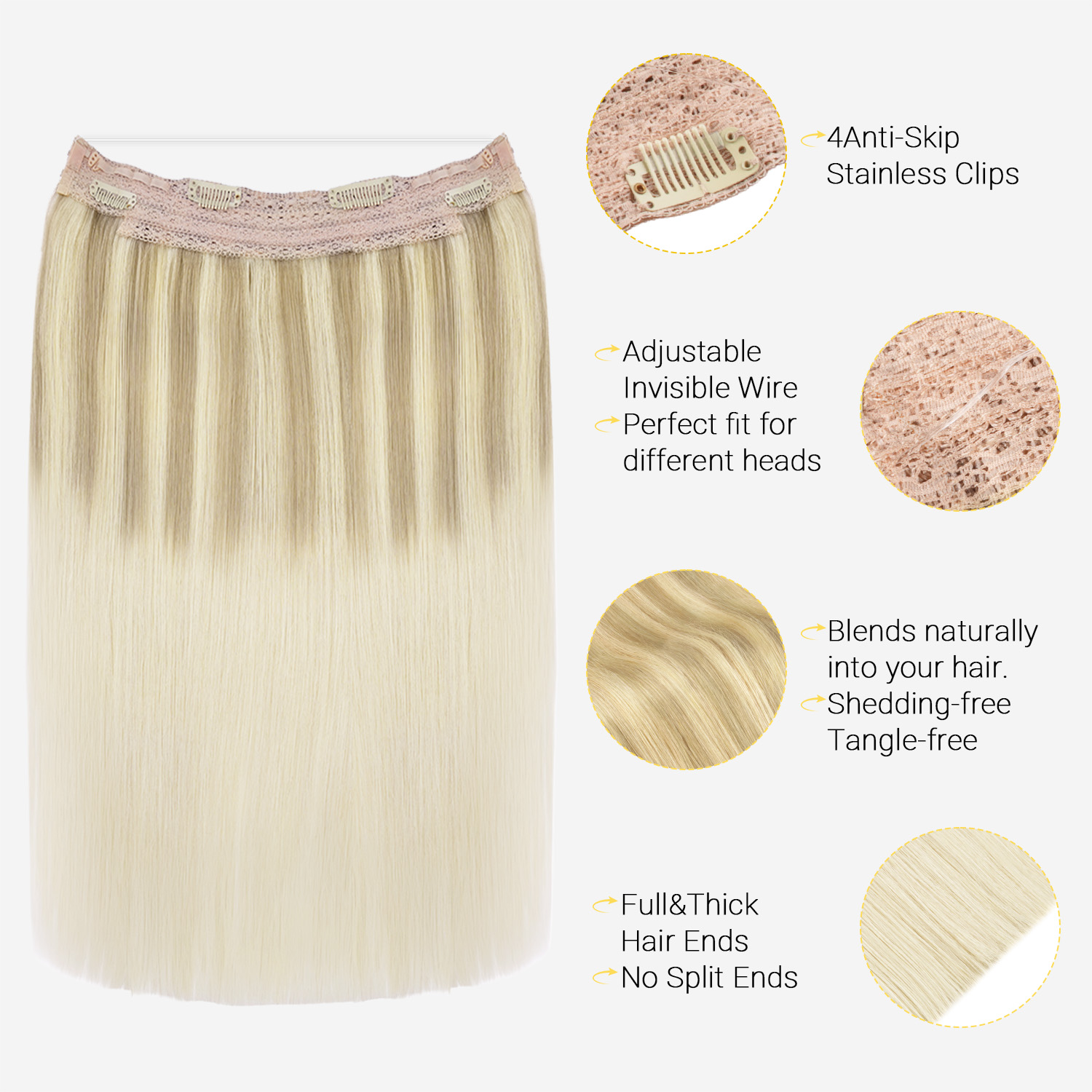 Extensions de cheveux Halo Sun - Seamless Clip In Hair Extensions Human Hair avis et prix