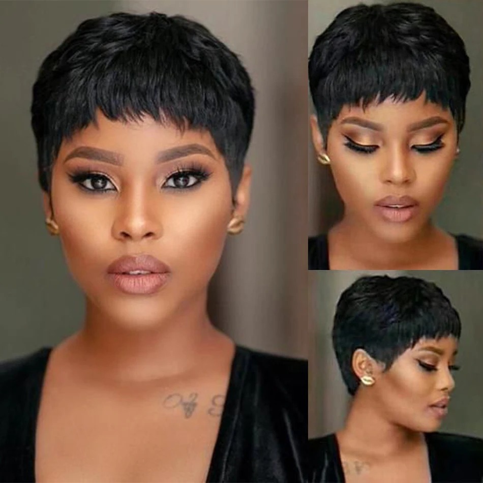 Perruque Bob courte droite cou - Short Pixie Cut Wig Human Hair Cheap avis et prix