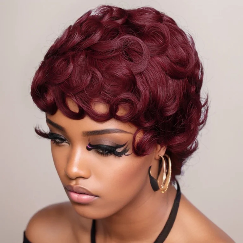 99J coupe lutin perruque cheve - Short Pixie Cut Wig Human Hair Cheap avis et prix