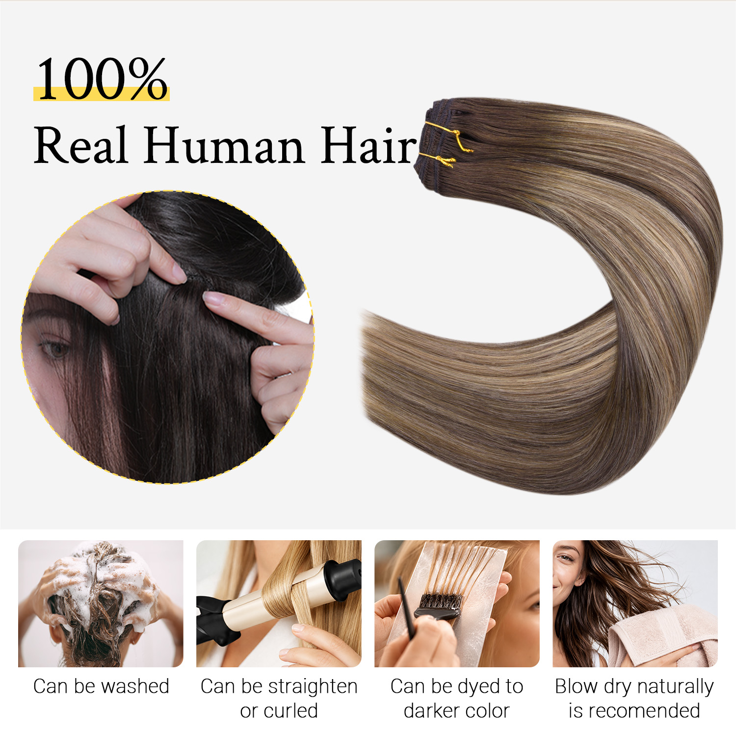 Sunmofavo – Extensions de chev - Seamless Clip In Hair Extensions Human Hair avis et prix