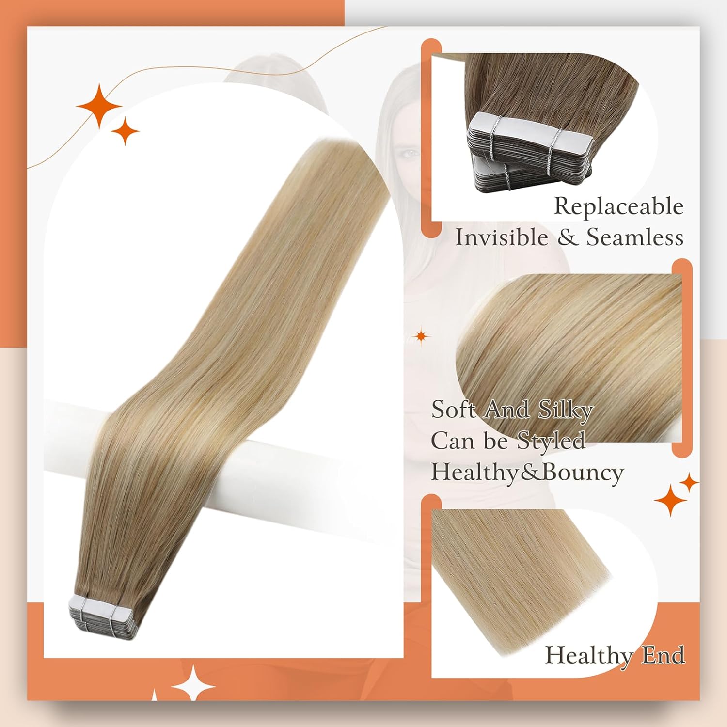 Extensions de cheveux naturels - Invisible Tape In Extensions Real Hair avis et prix